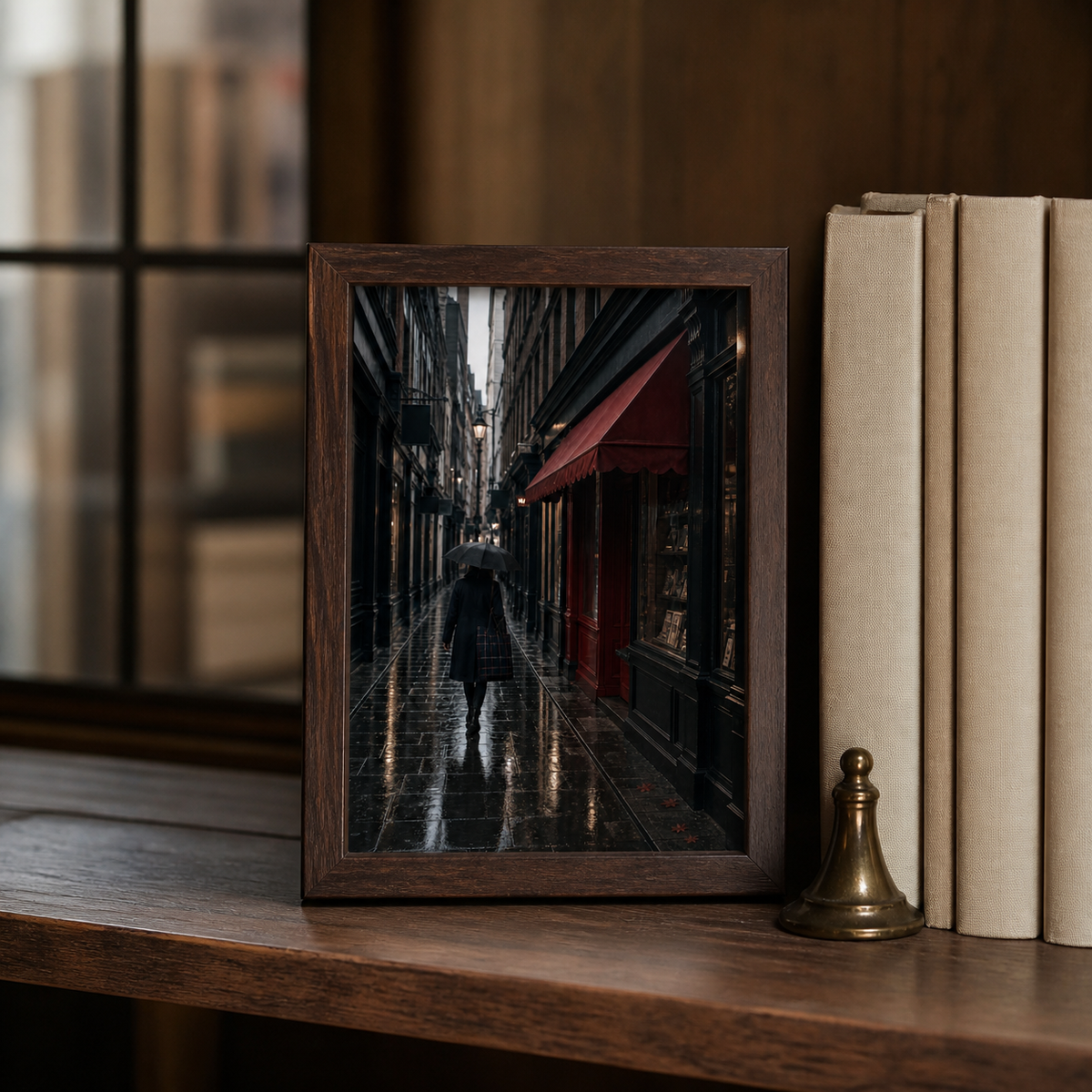 London Rainy City Alley Art Print