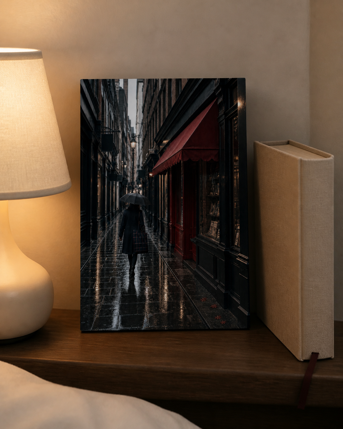 London Rainy City Alley Art Print