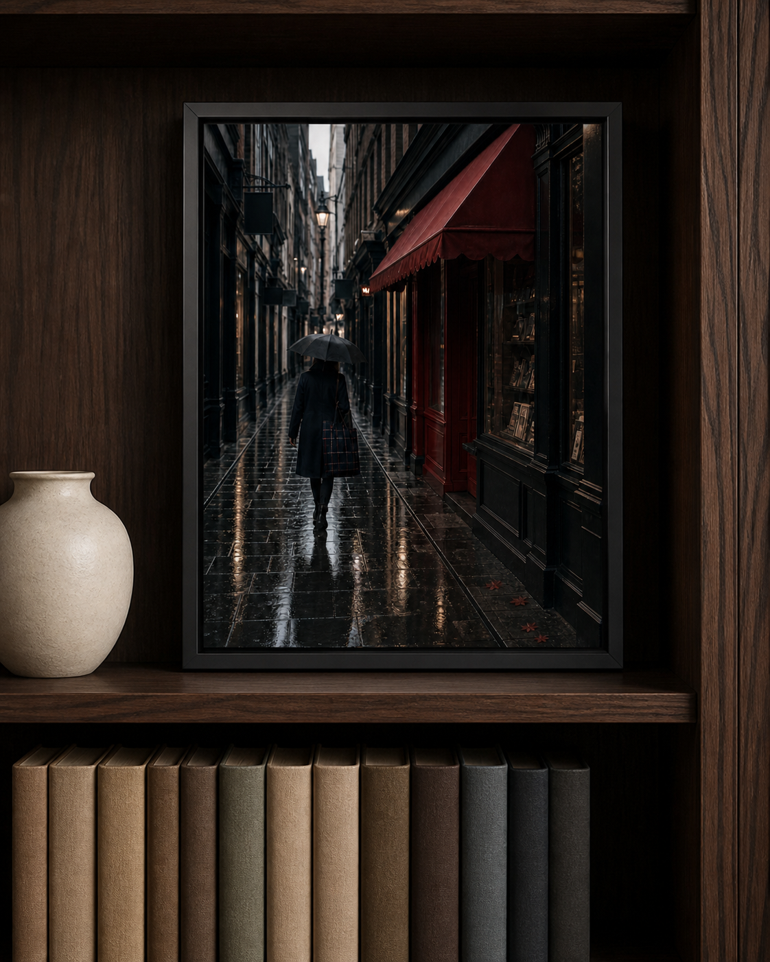 London Rainy City Alley Art Print