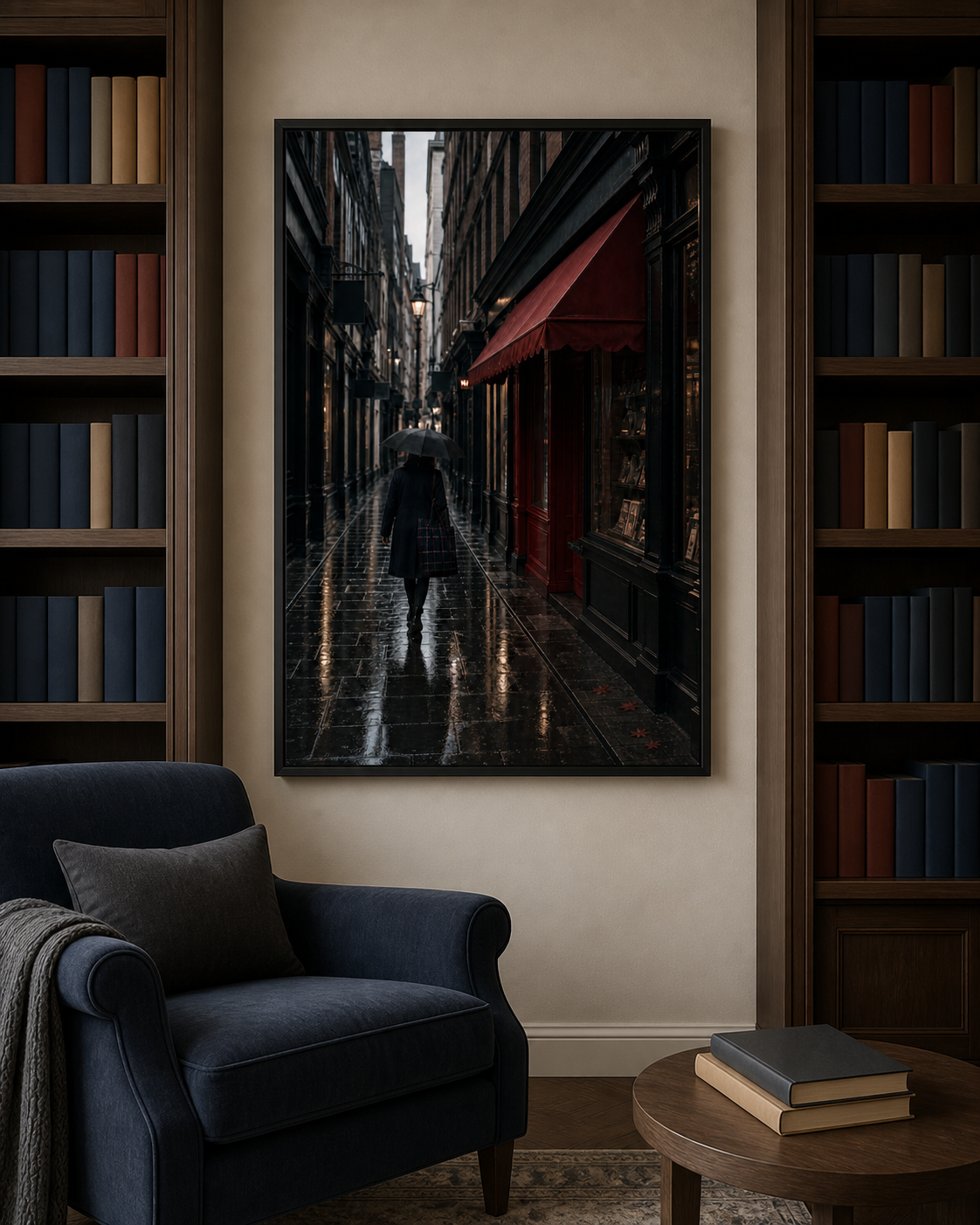 London Rainy City Alley Art Print