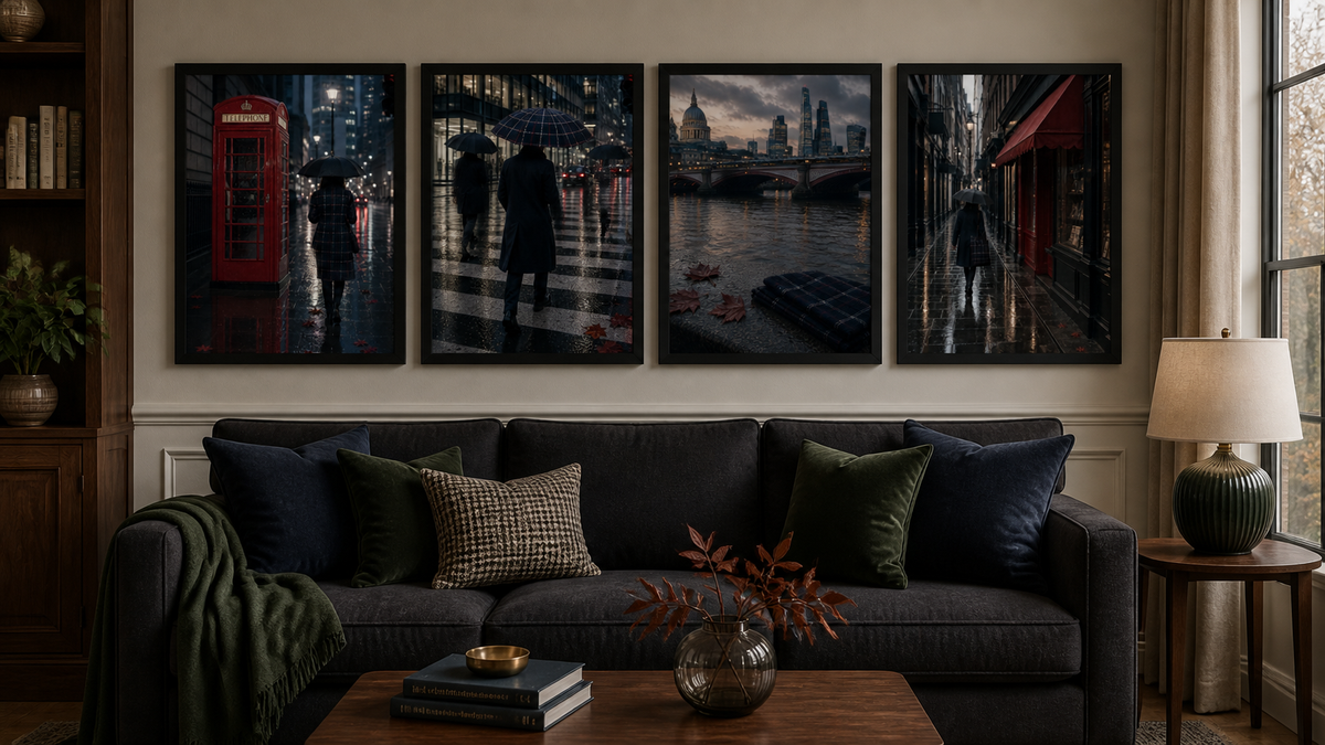 London Rainy City Alley Art Print