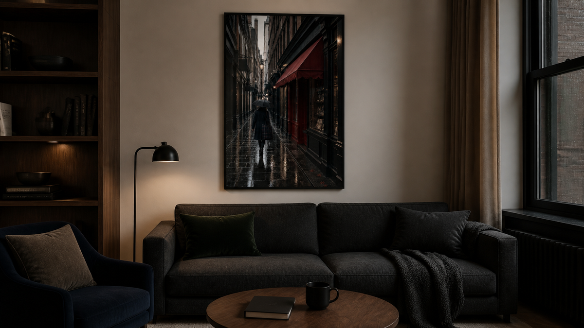 London Rainy City Alley Art Print