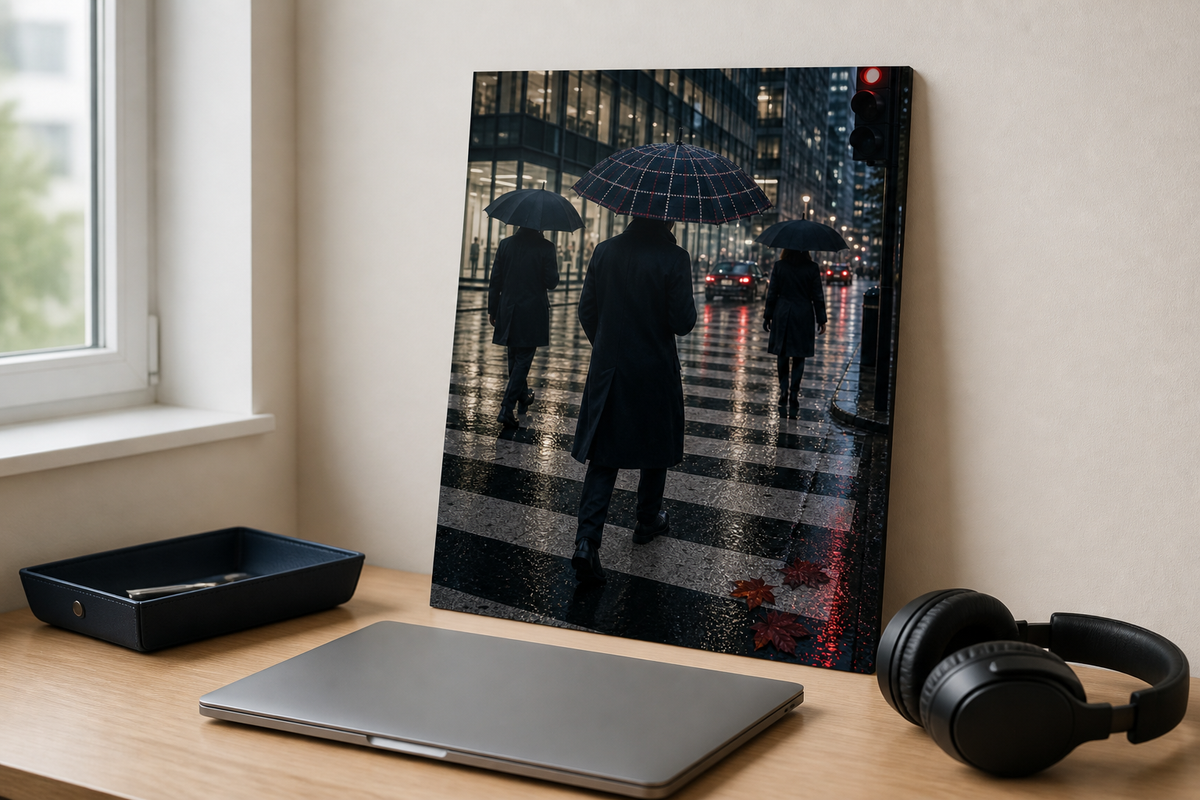 Rainy City London Crossing Art Print
