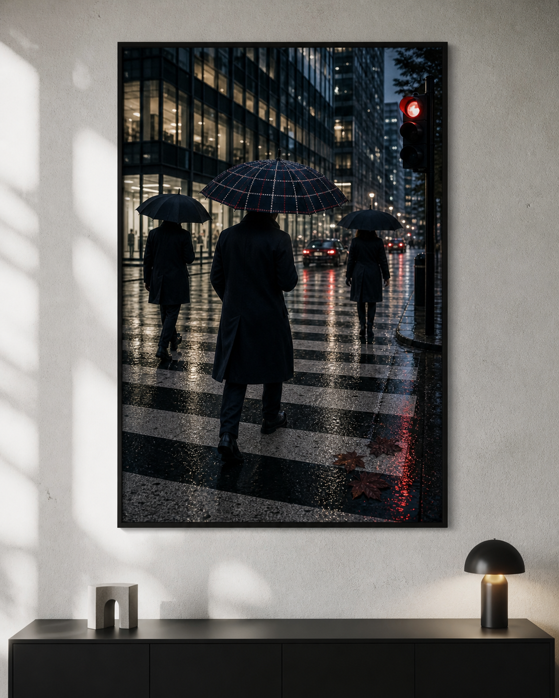 Rainy City London Crossing Art Print
