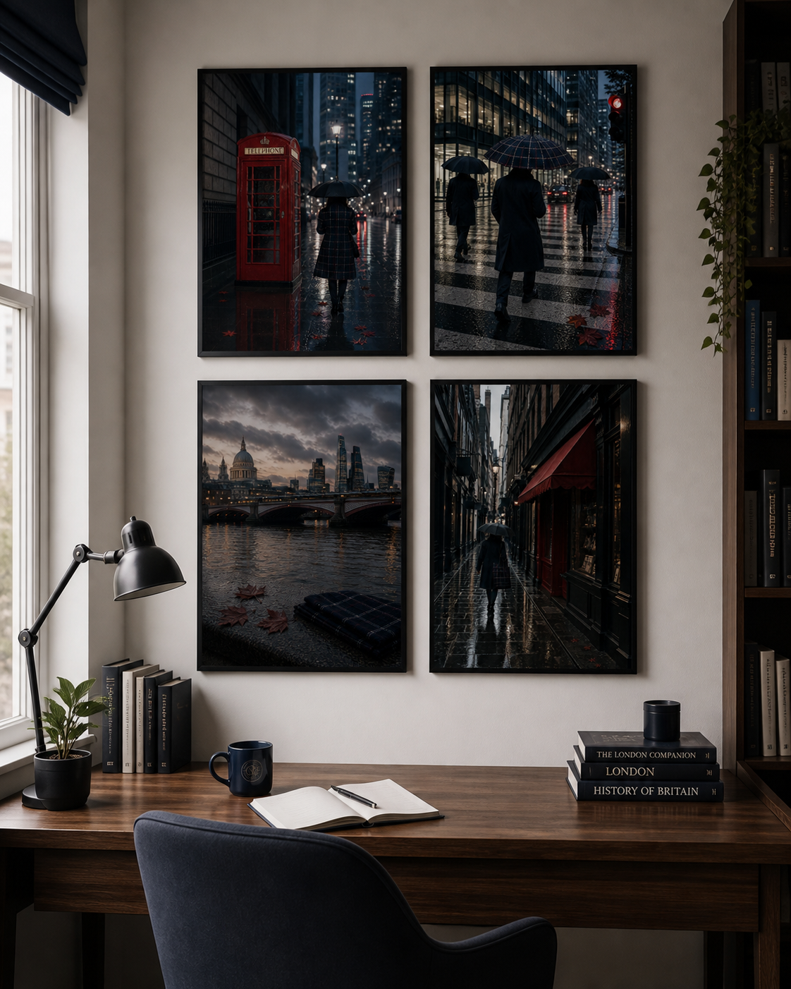 Rainy City London Crossing Art Print