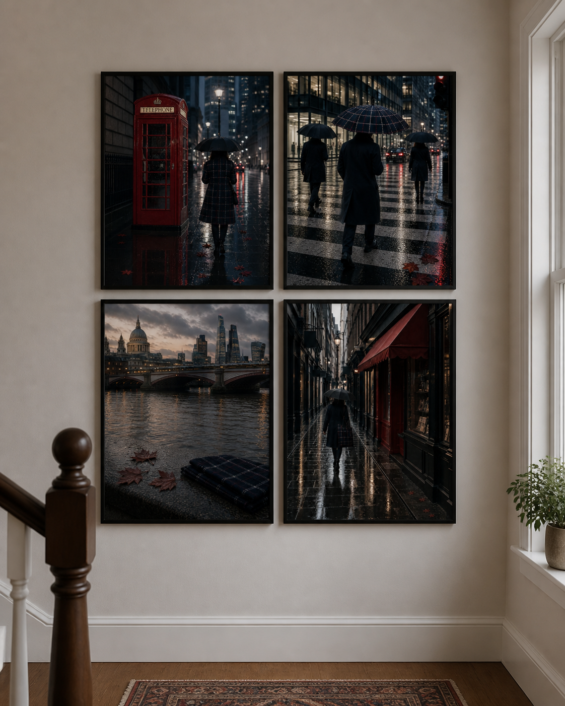 Rainy City London Crossing Art Print