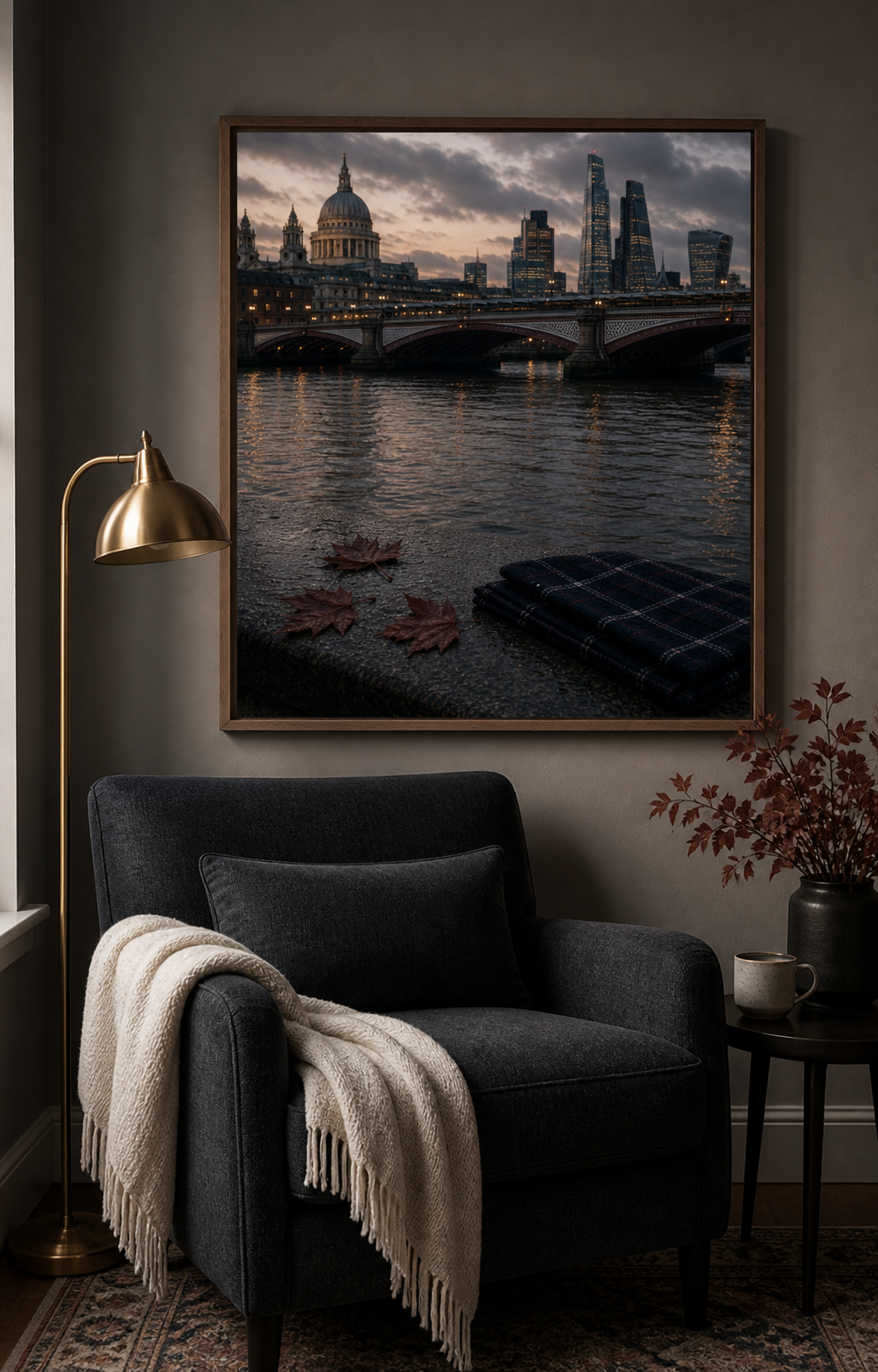 Autumn on the Thames London Art Print