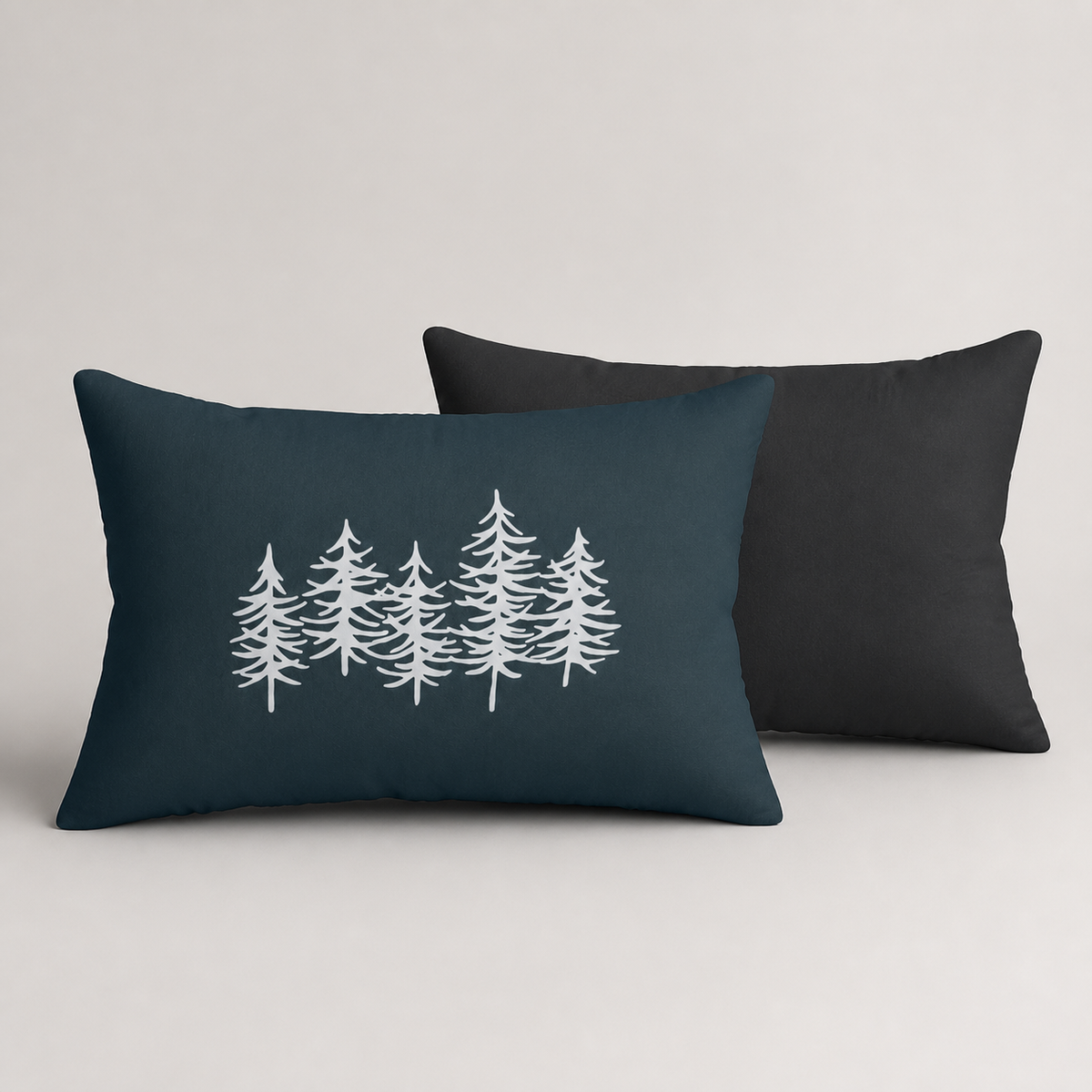 Pine Tree Green Lumbar Pillow
