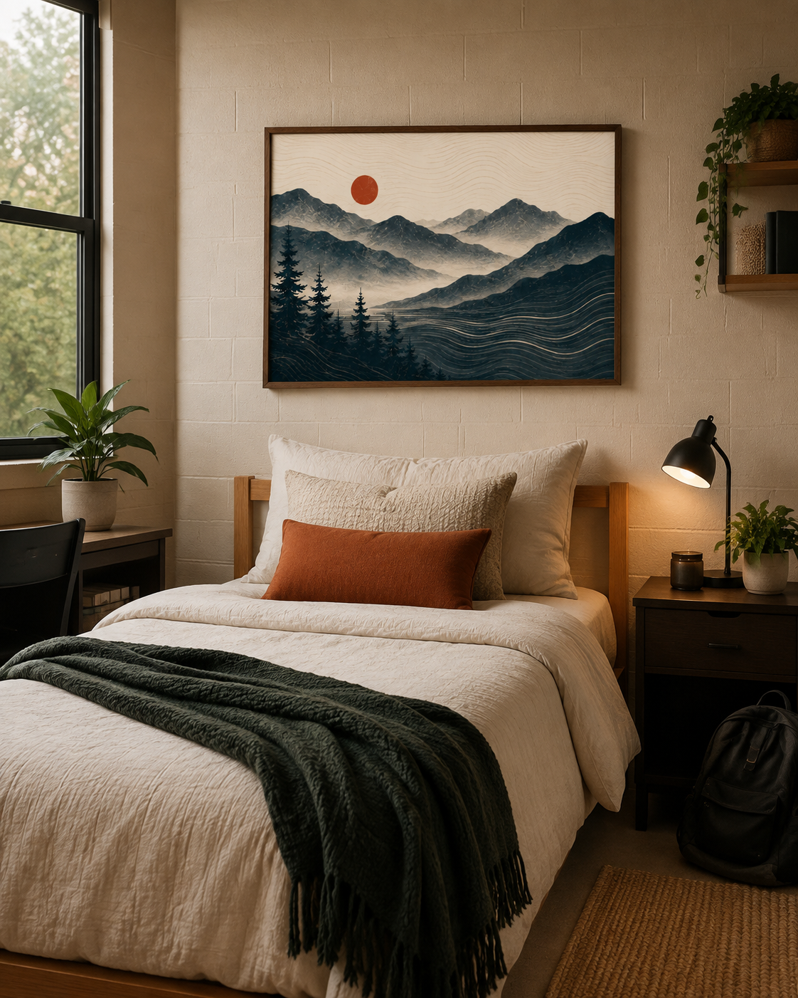 Minimalist Mountain Sunset Art Print