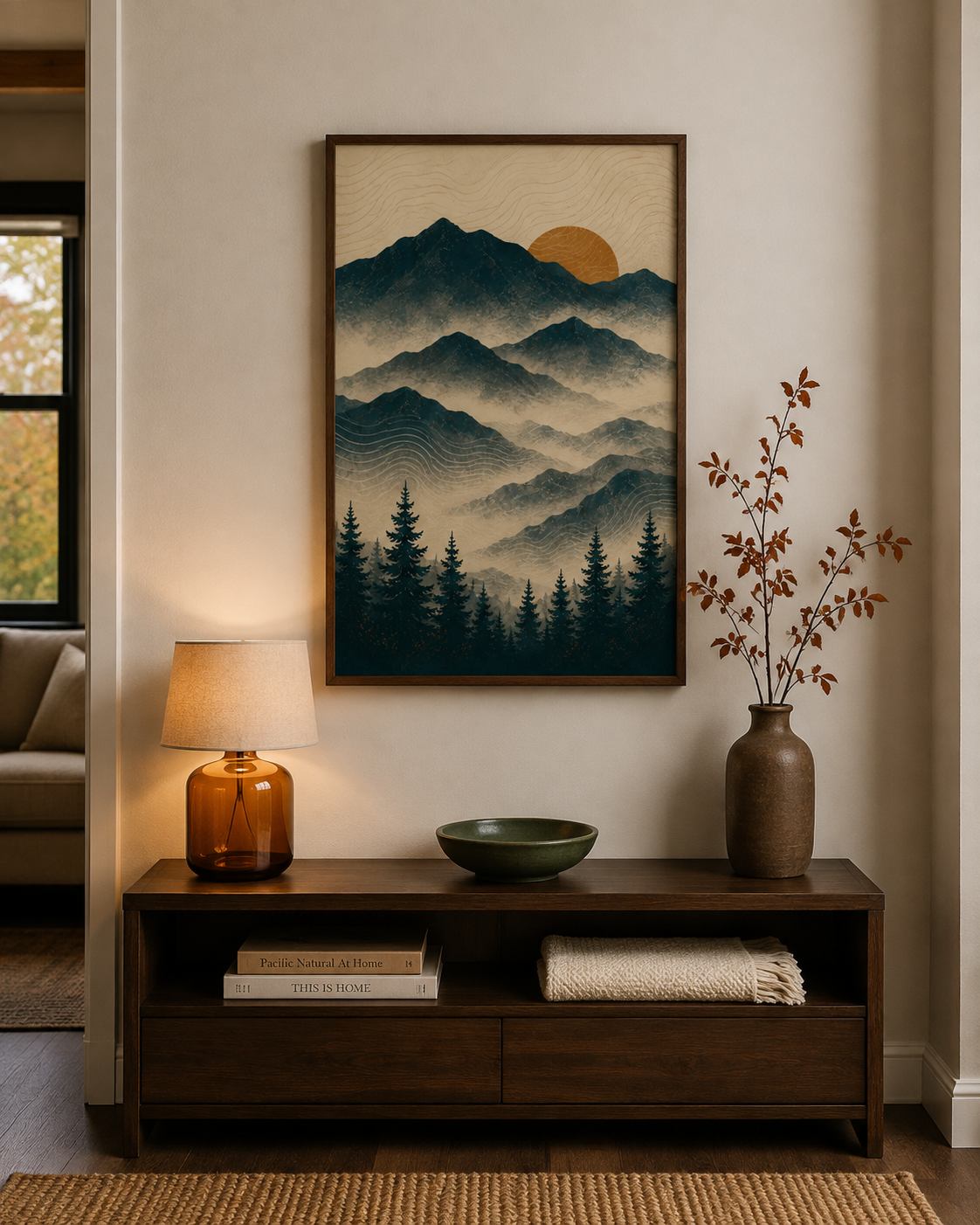 Sunset Mountain Boho Art Print