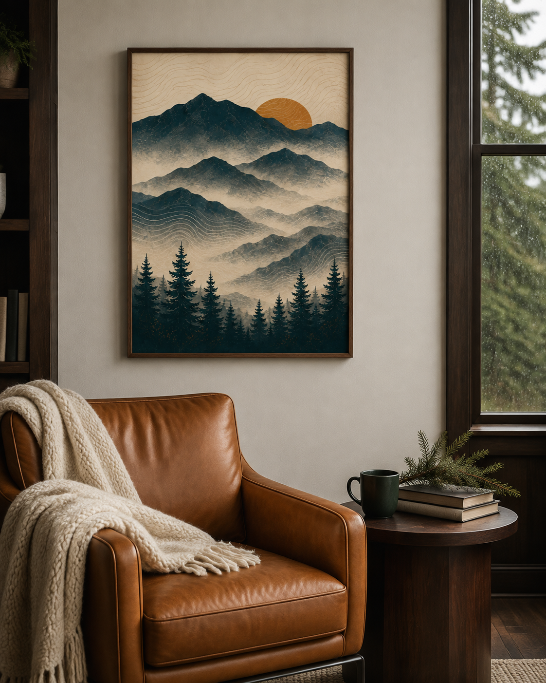 Sunset Mountain Boho Art Print