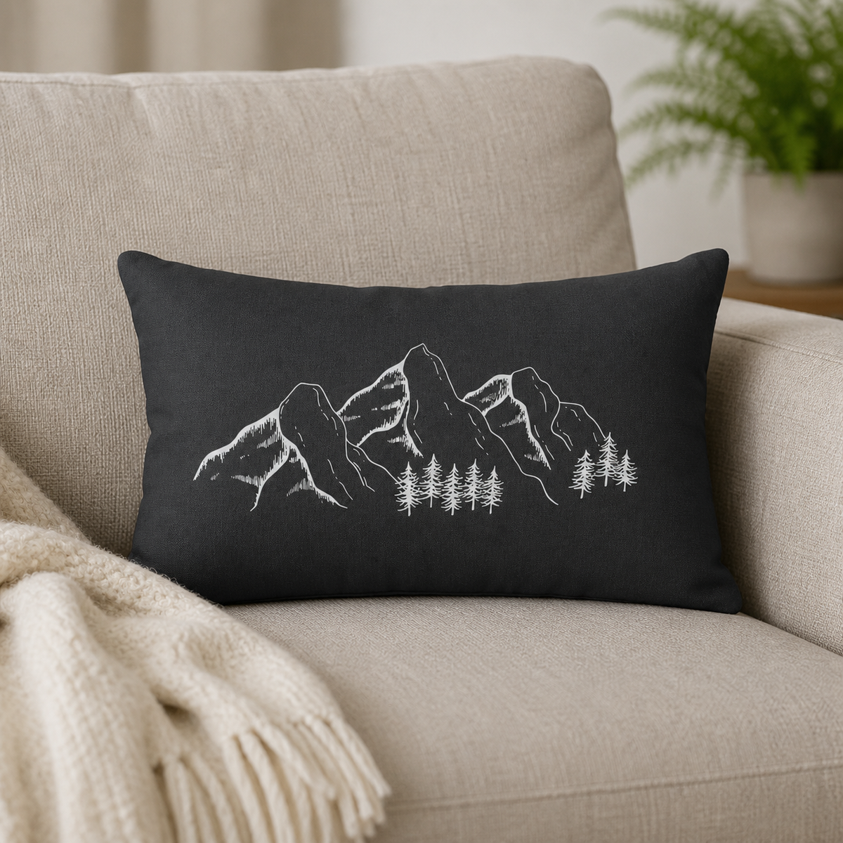 Grey Mountain Lumbar Pillow
