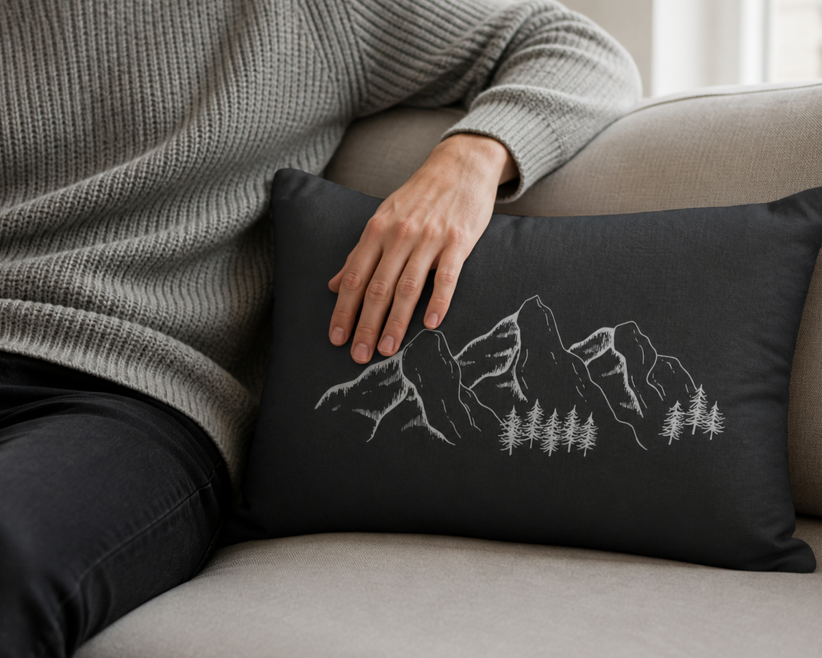 Grey Mountain Lumbar Pillow