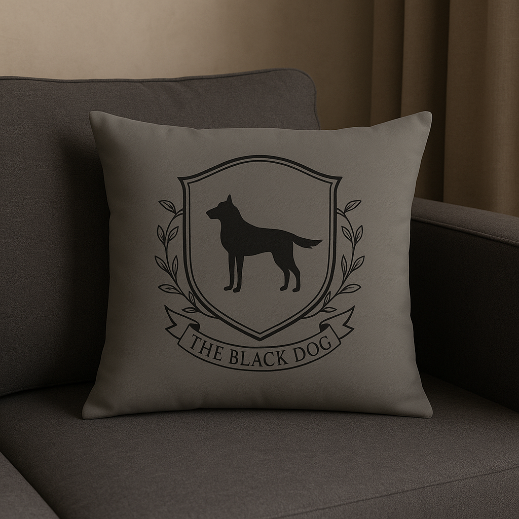 Black Dog London Throw Pillow