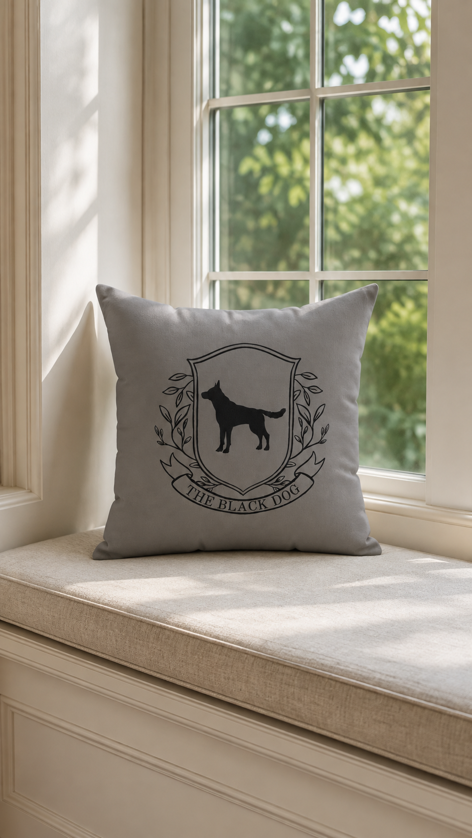 Black Dog London Throw Pillow