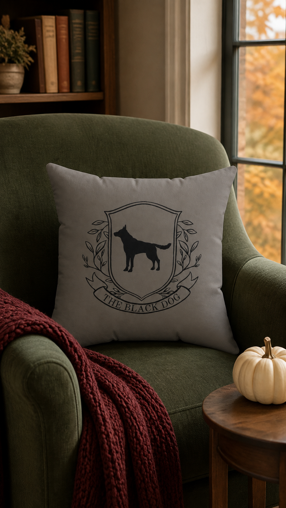 Black Dog London Throw Pillow