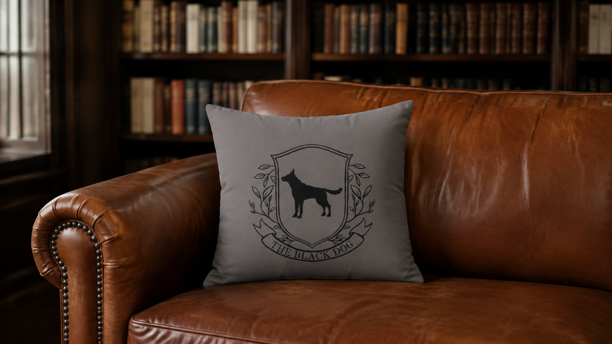 Black Dog London Throw Pillow