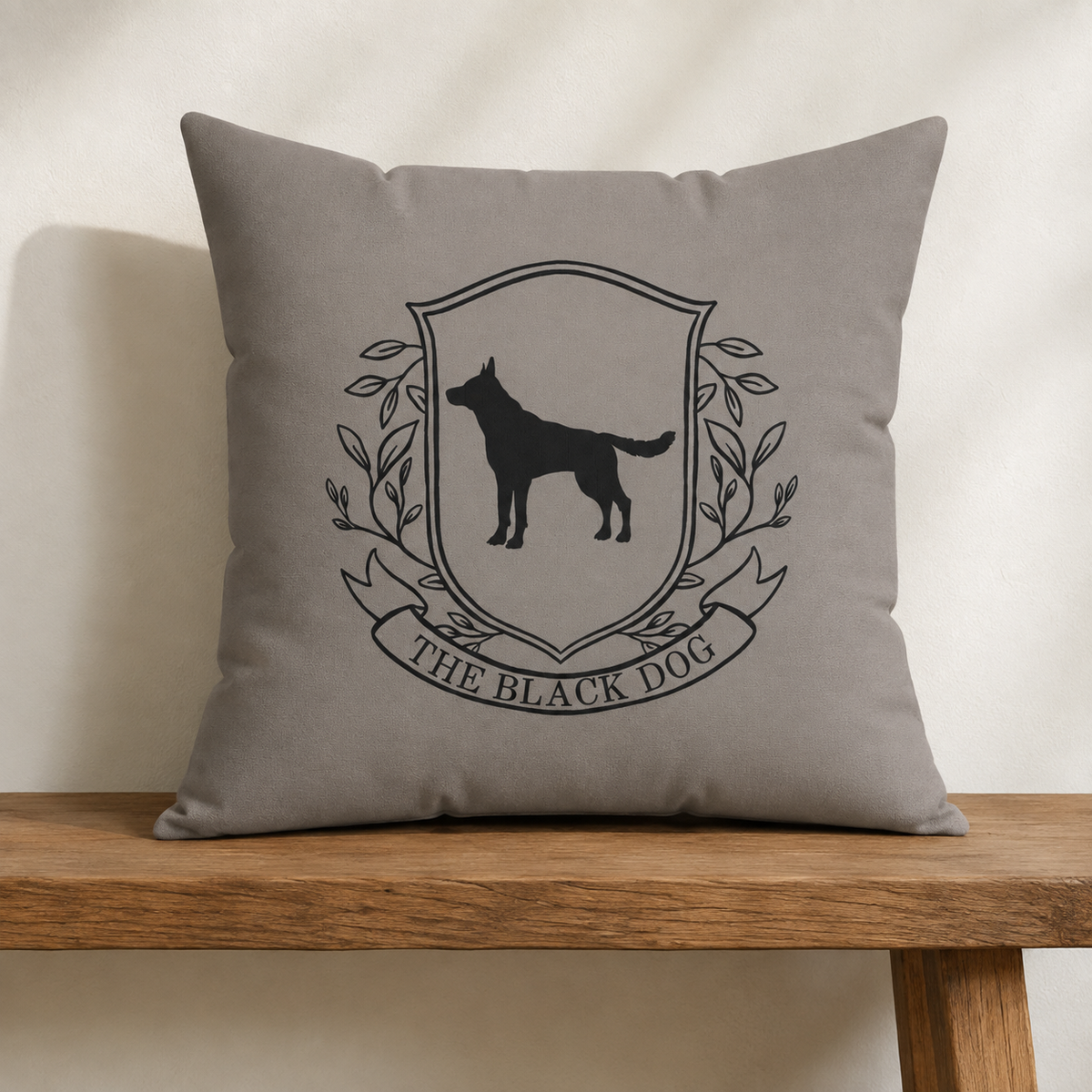 Black Dog London Throw Pillow