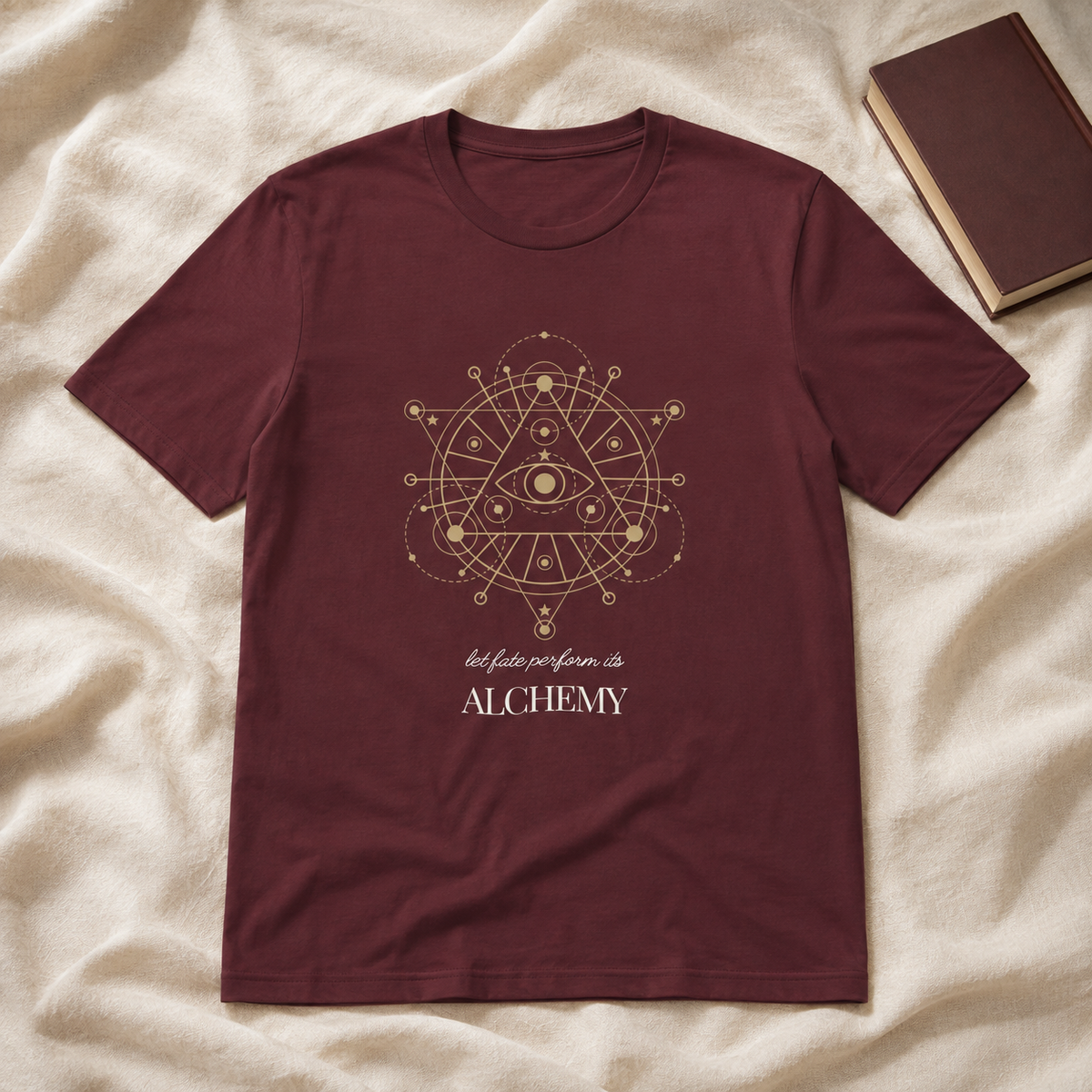 Alchemy Graphic T-Shirt, Celestial Eye and Stars Tee, Dark Academia Witchy Shirt