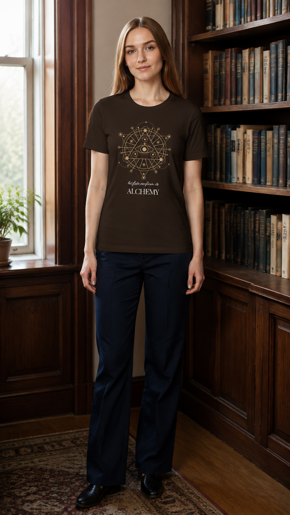 Alchemy Graphic T-Shirt, Celestial Eye and Stars Tee, Dark Academia Witchy Shirt