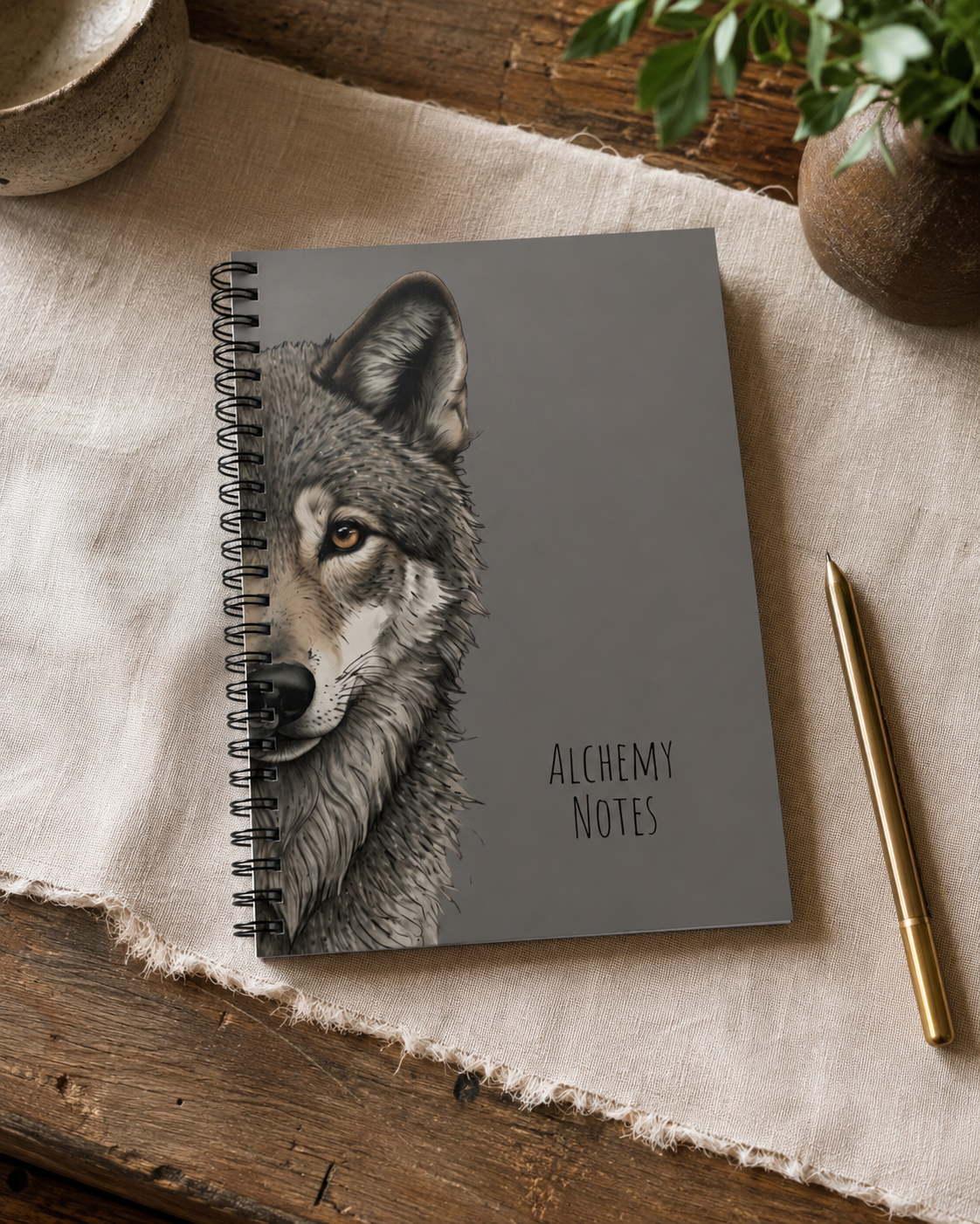 Personalized Grey Wolf Journal