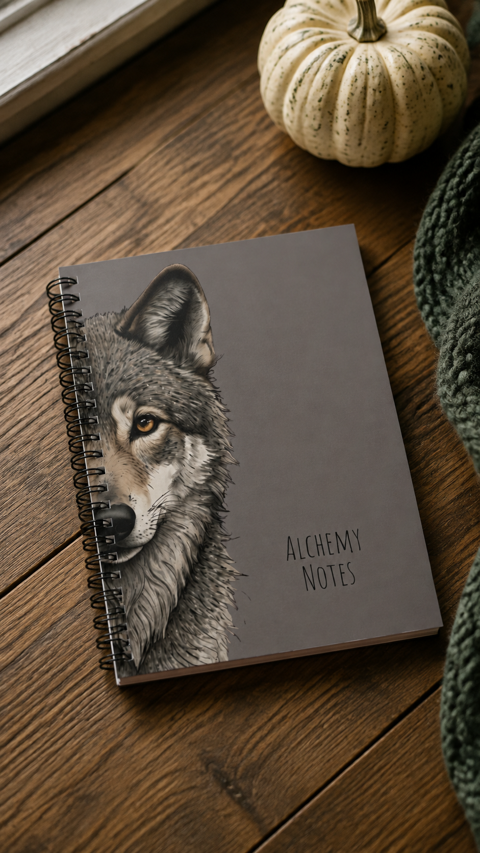 Personalized Grey Wolf Journal