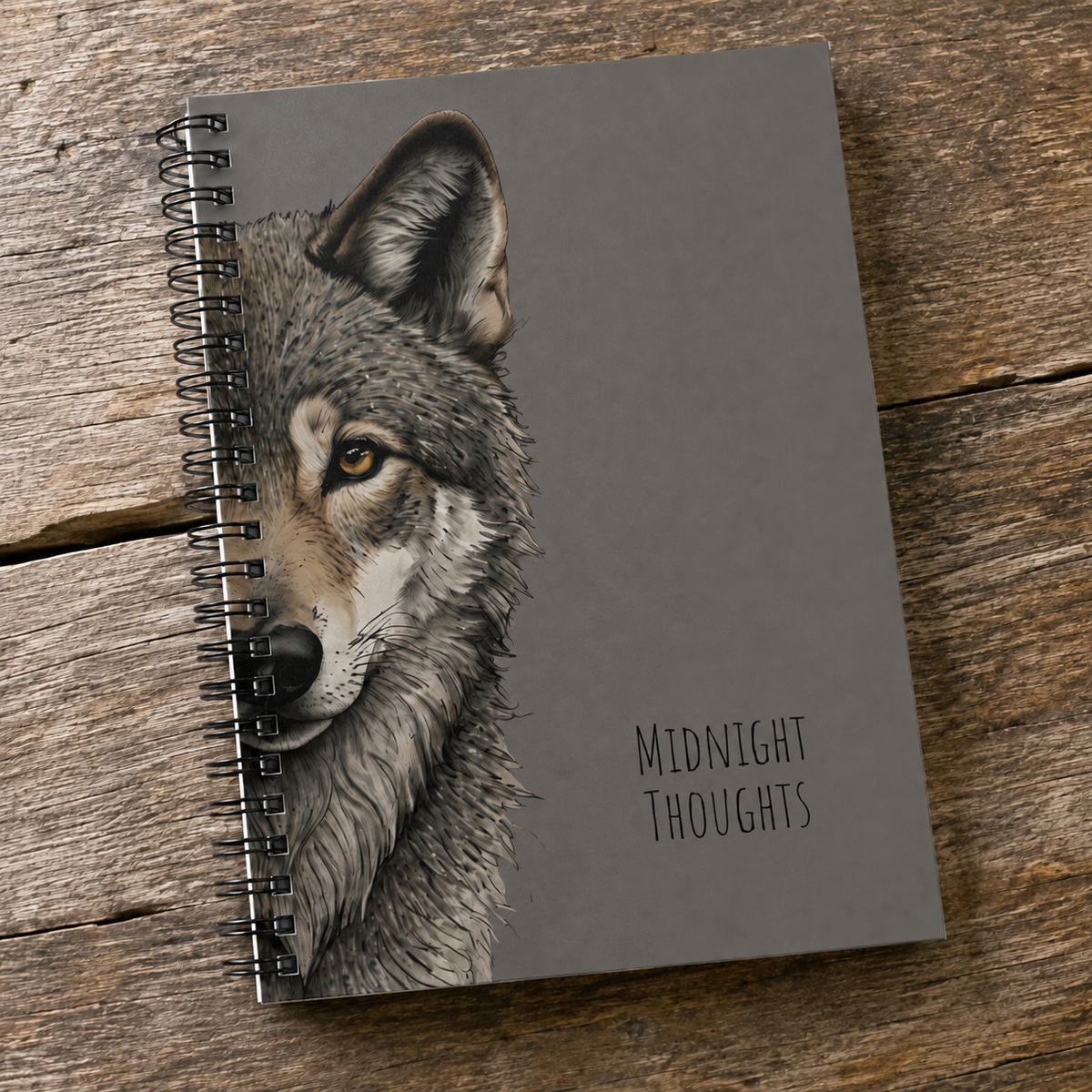 Personalized Grey Wolf Journal