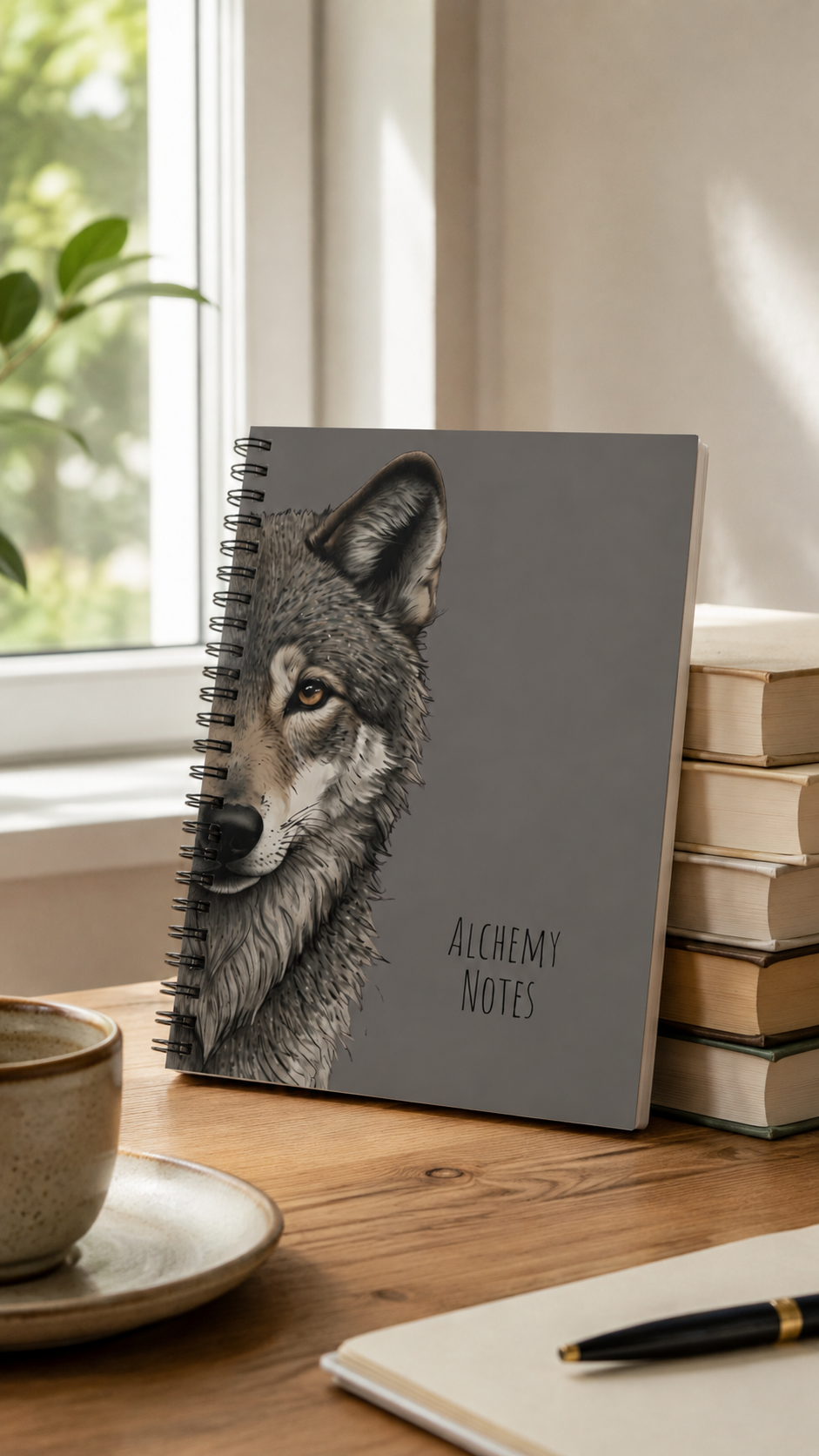 Personalized Grey Wolf Journal