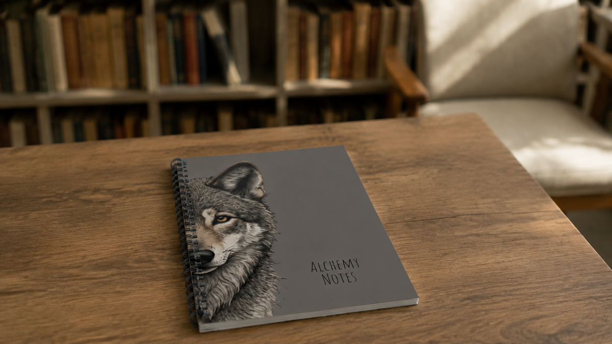 Personalized Grey Wolf Journal