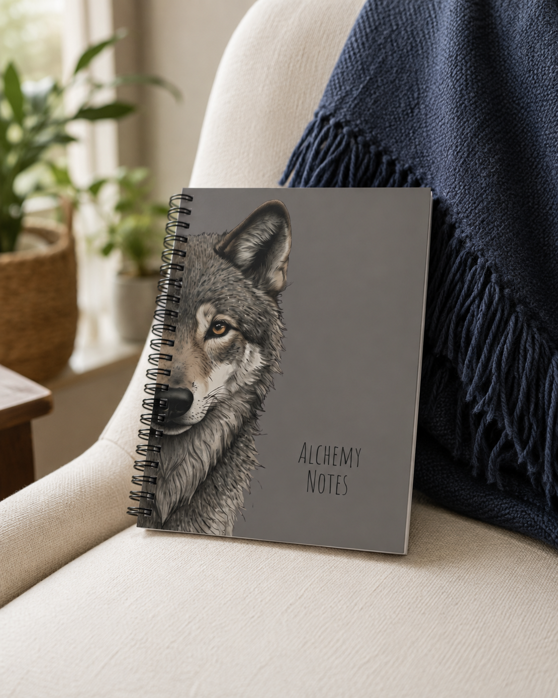 Personalized Grey Wolf Journal