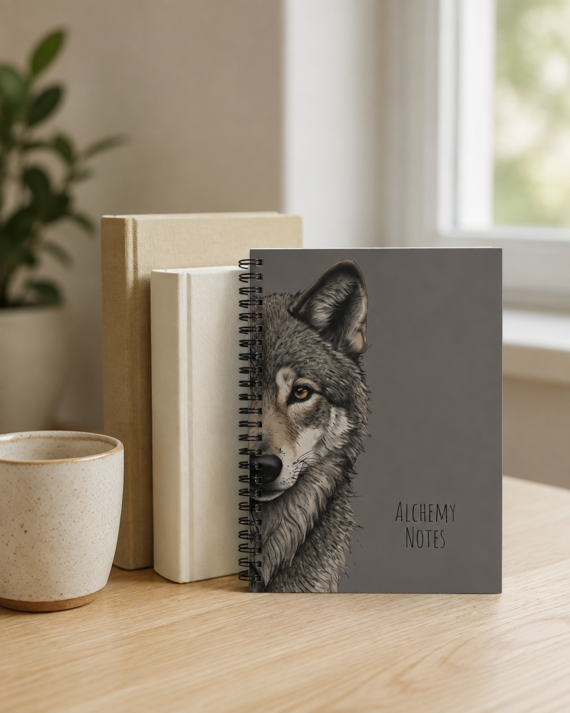 Personalized Grey Wolf Journal