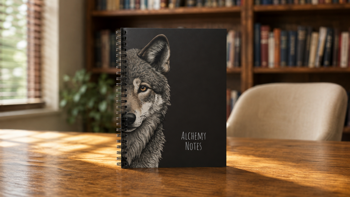 Personalized Black Wolf Journal
