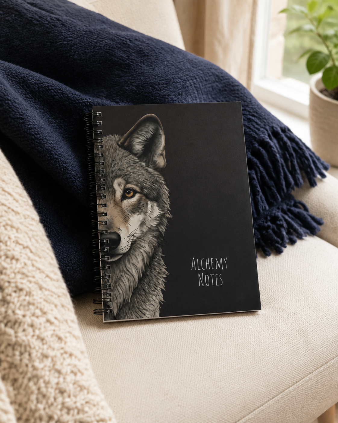 Personalized Black Wolf Journal
