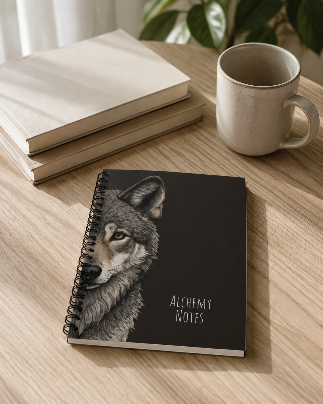 Personalized Black Wolf Journal