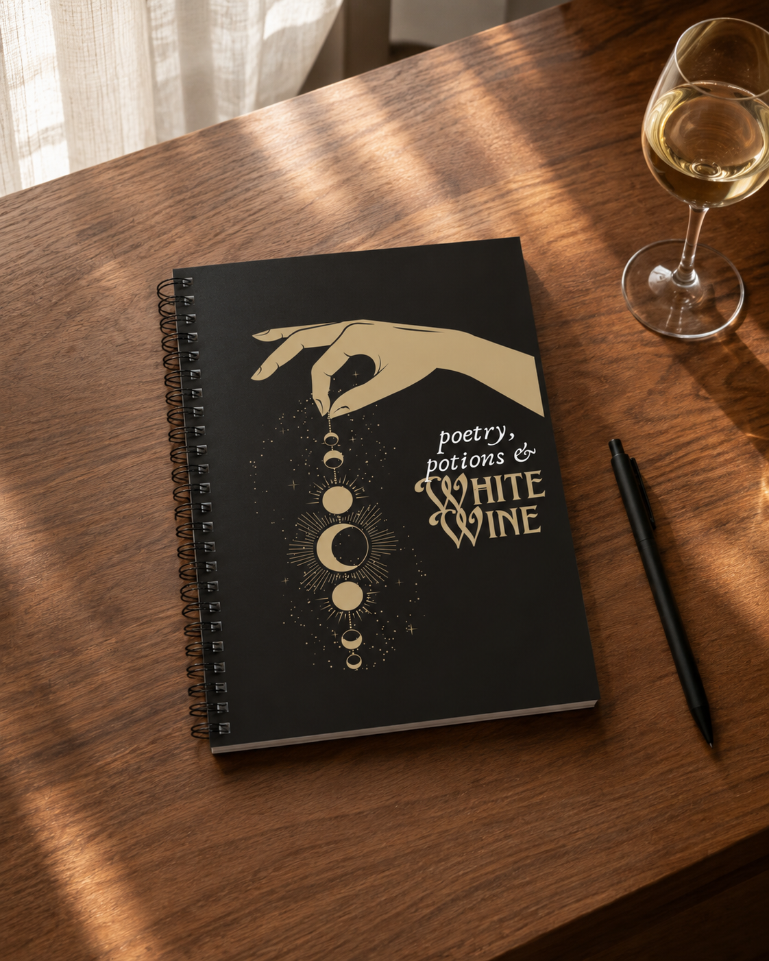 Poetry, Potions & White Wine Spiral Notebook