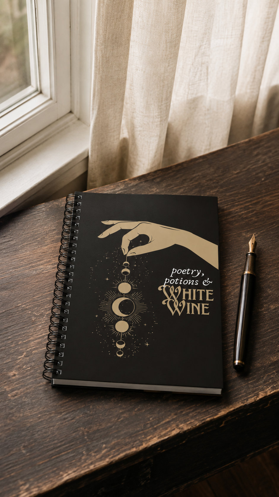 Poetry, Potions & White Wine Spiral Notebook