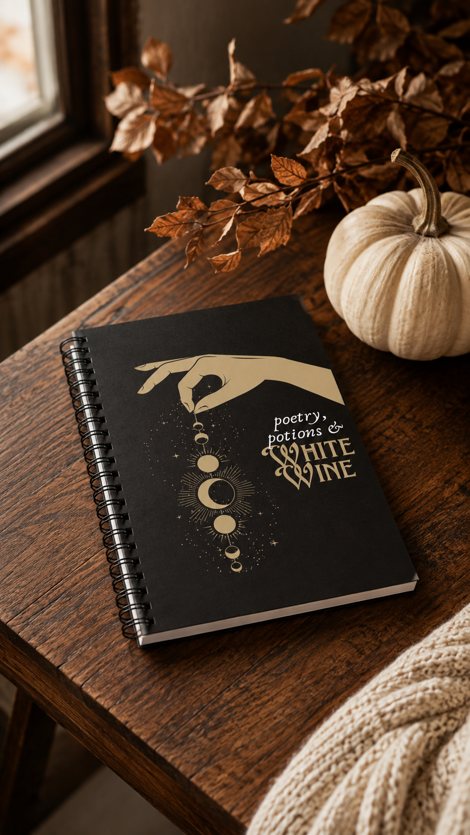 Poetry, Potions & White Wine Spiral Notebook