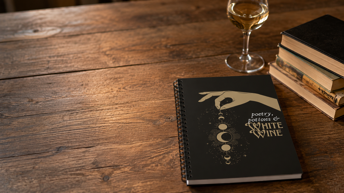 Poetry, Potions & White Wine Spiral Notebook