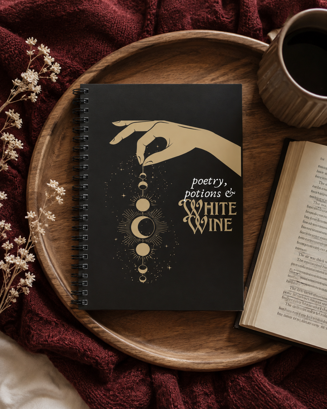 Poetry, Potions & White Wine Spiral Notebook