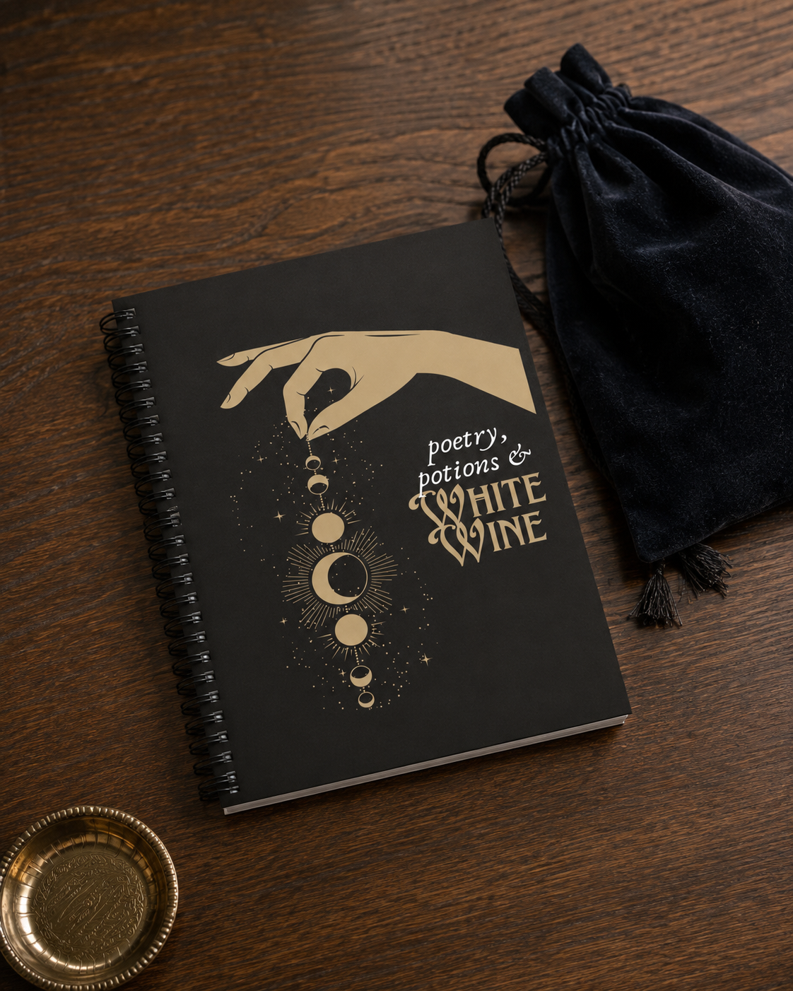 Poetry, Potions & White Wine Spiral Notebook