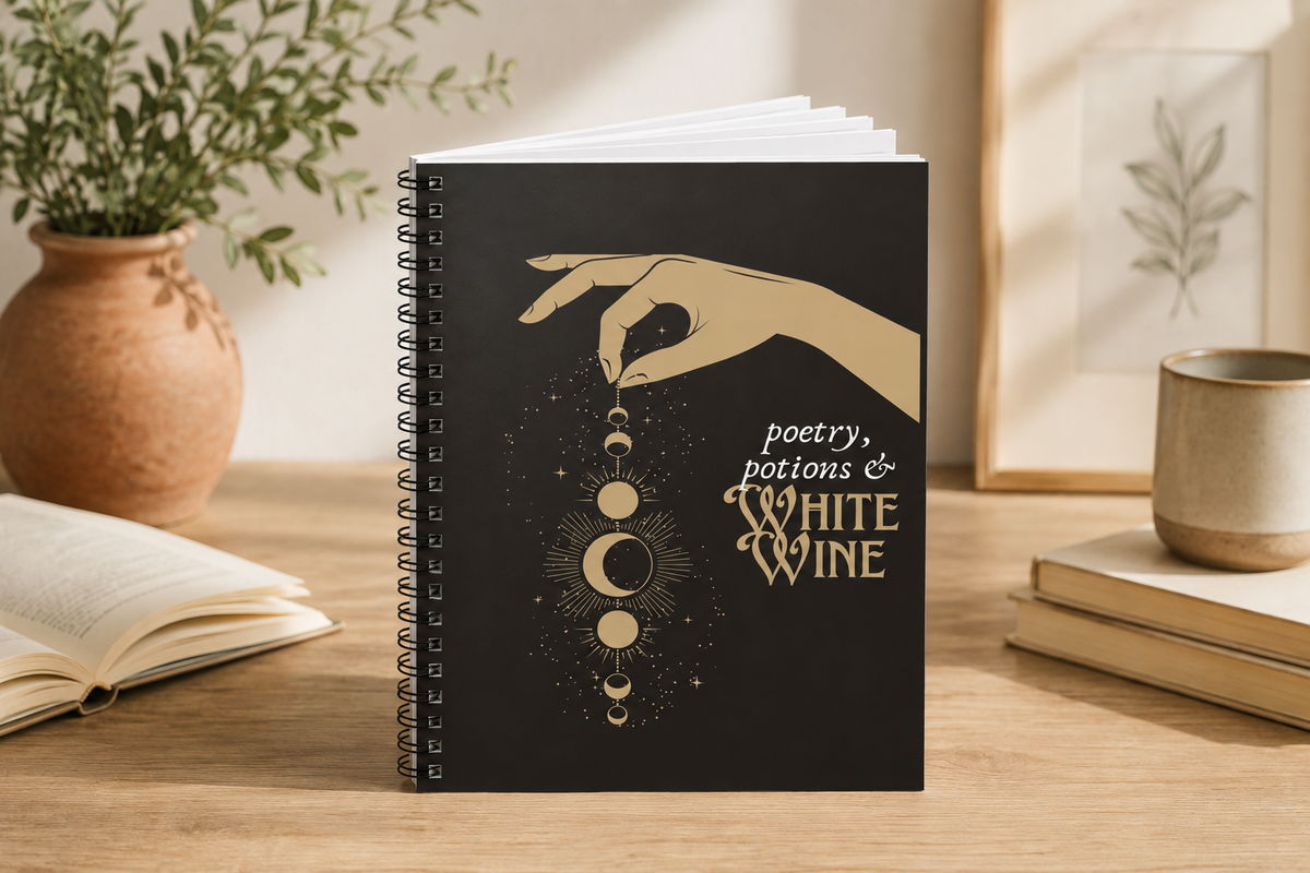 Poetry, Potions & White Wine Spiral Notebook