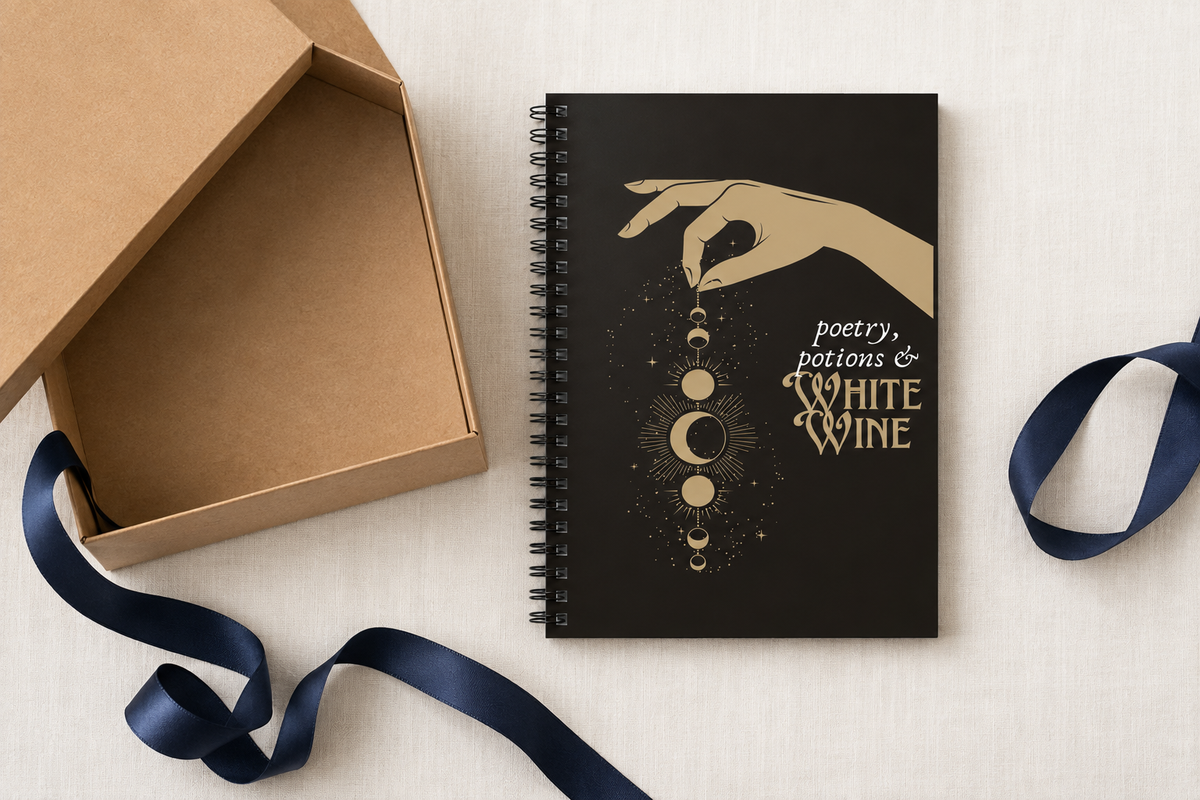Poetry, Potions & White Wine Spiral Notebook