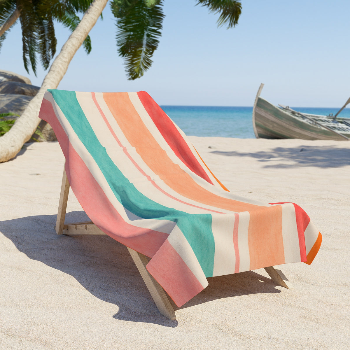 Saint-Tropez Striped Retro Beach Towel