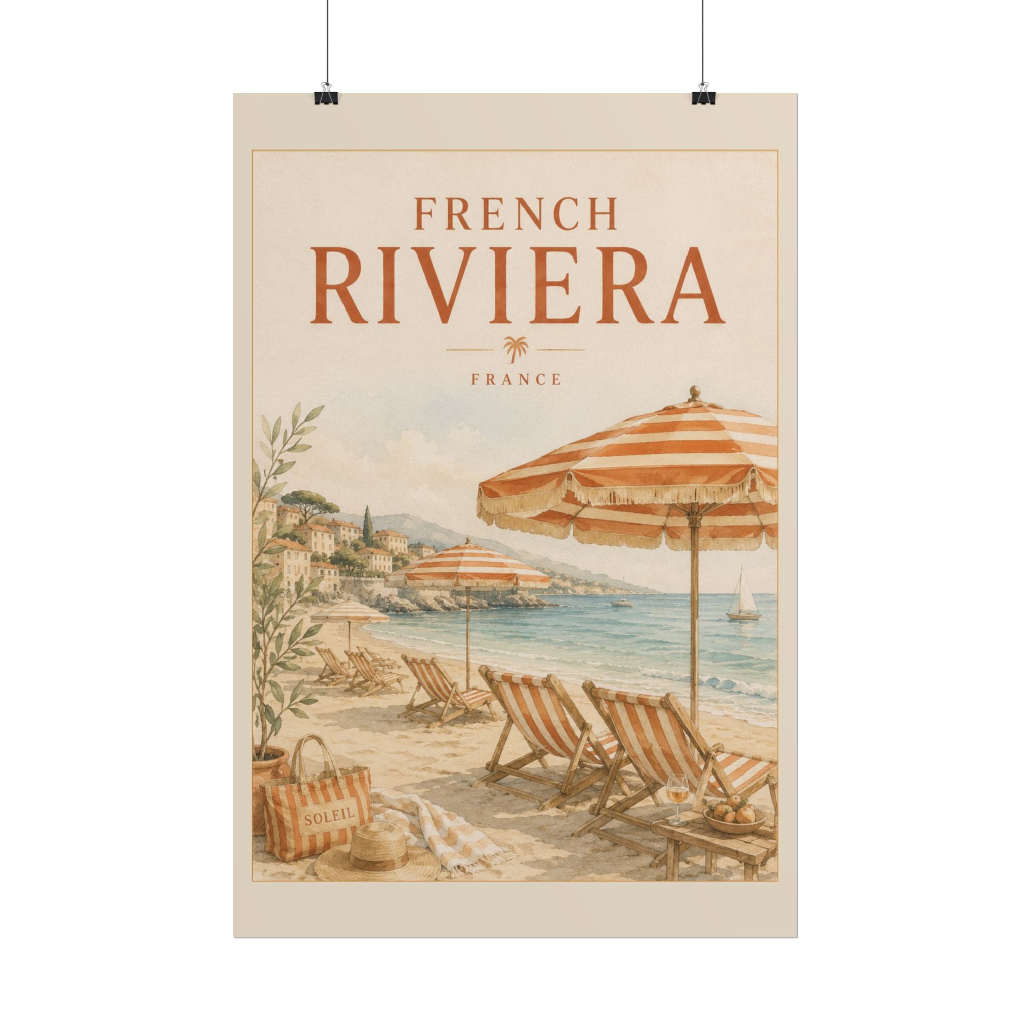 French Riviera Vintage Travel Poster