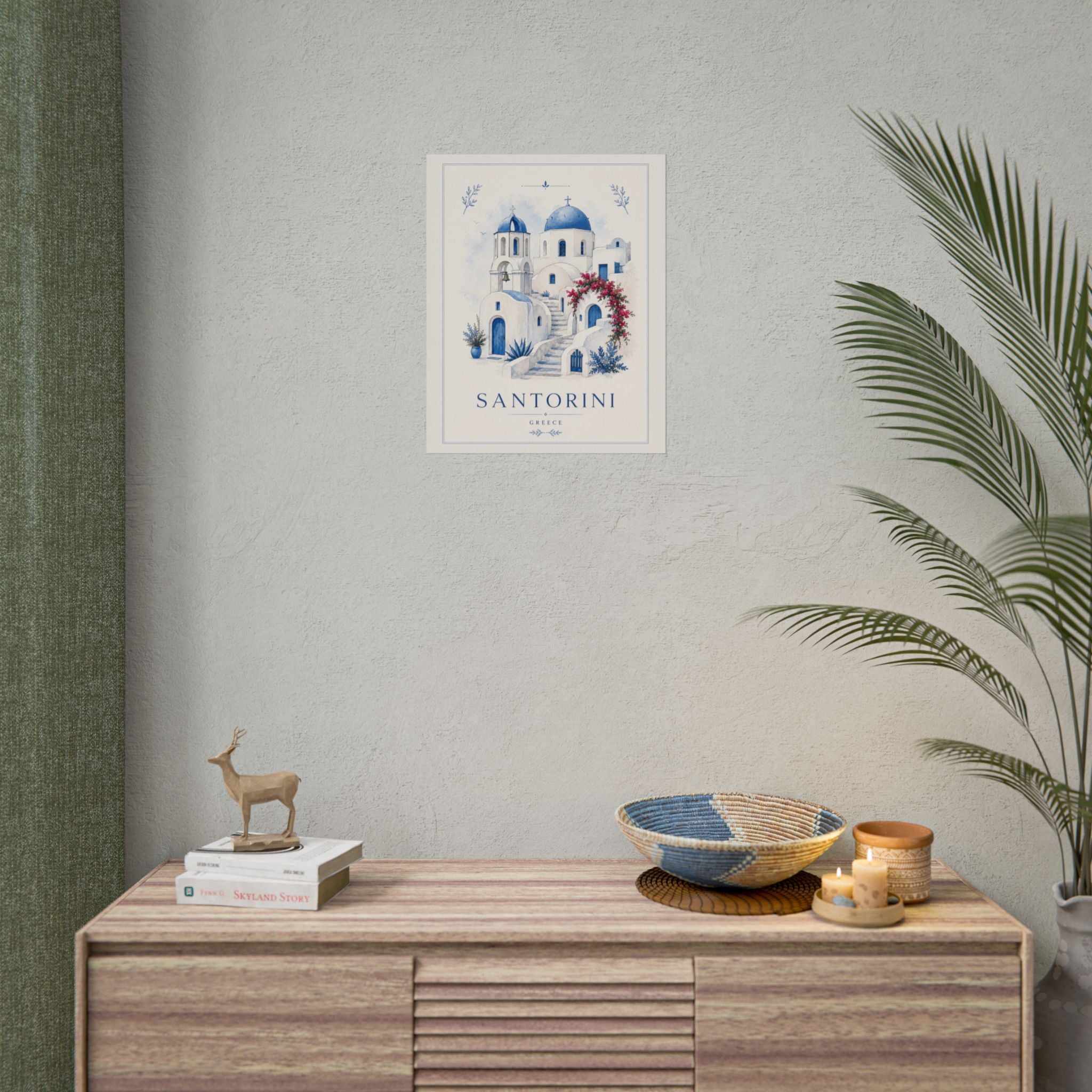 Santorini Travel Poster Print