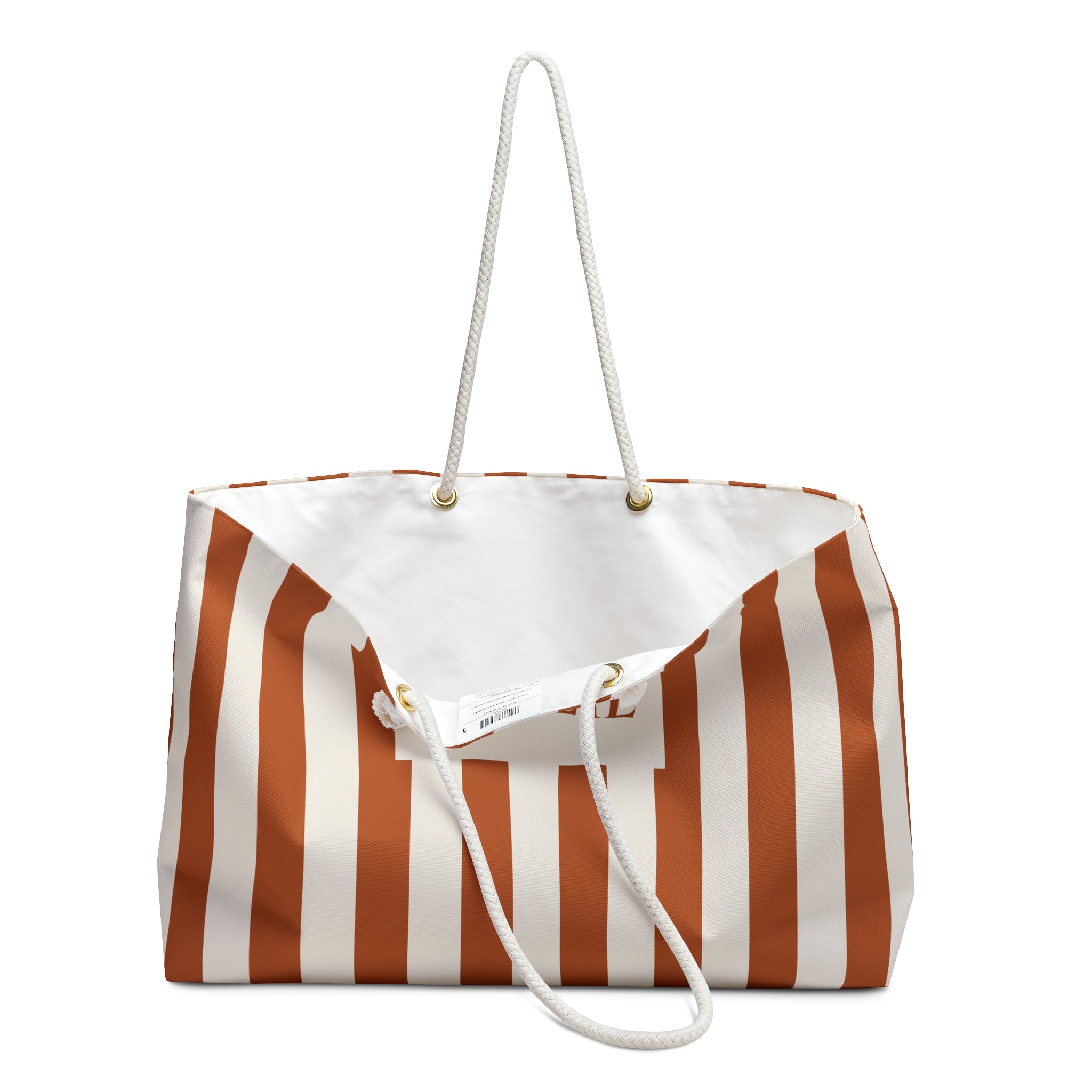 Soleil Orange Striped Weekender Tote Bag