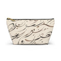 Modern Mediterranean Accessory Pouch | Neutral Cosmetic Travel Bag | Geometric Ink Brush Artist Bag