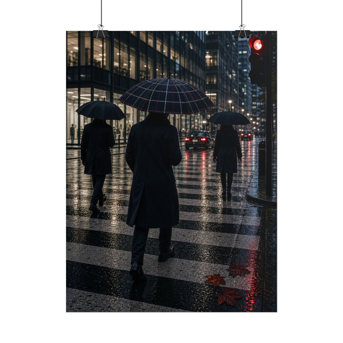 Rainy City London Crossing Art Print