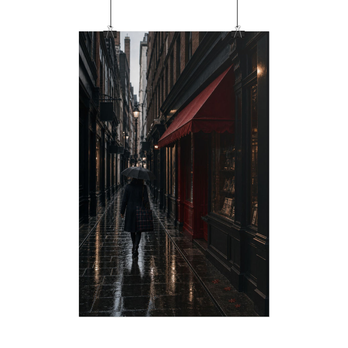 London Rainy City Alley Art Print