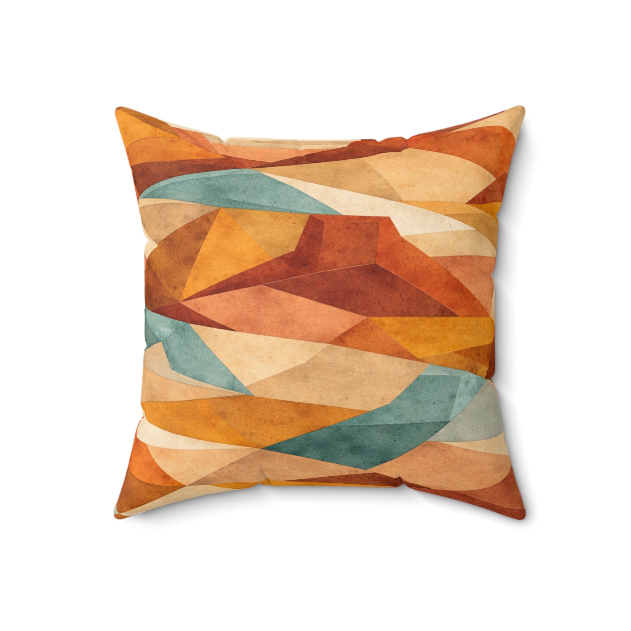 Geometric Desert Sunset Throw Pillow